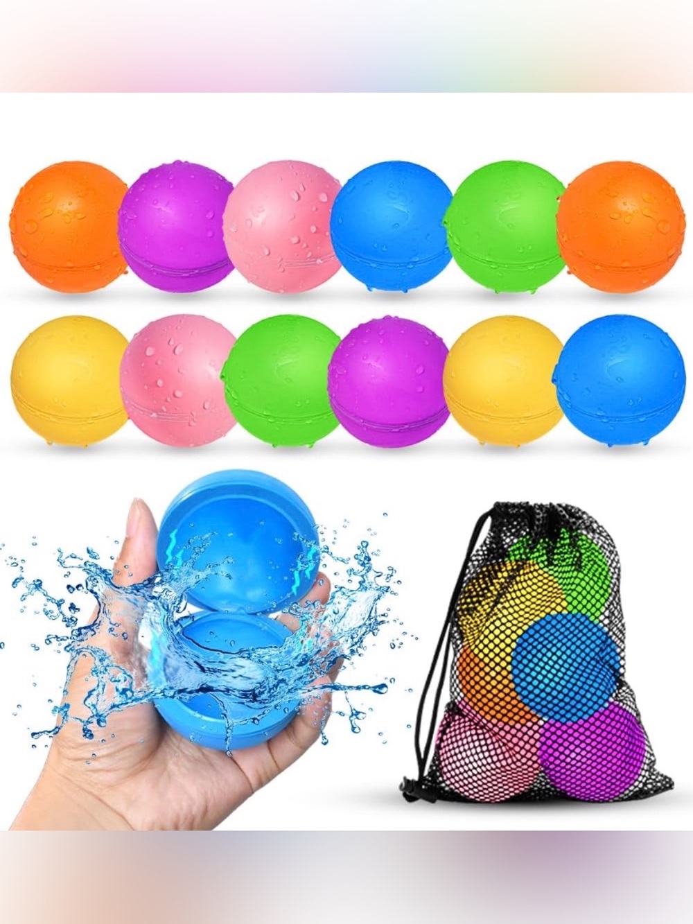 🎈2 Pack- Reusable Water Balloons (24 total)